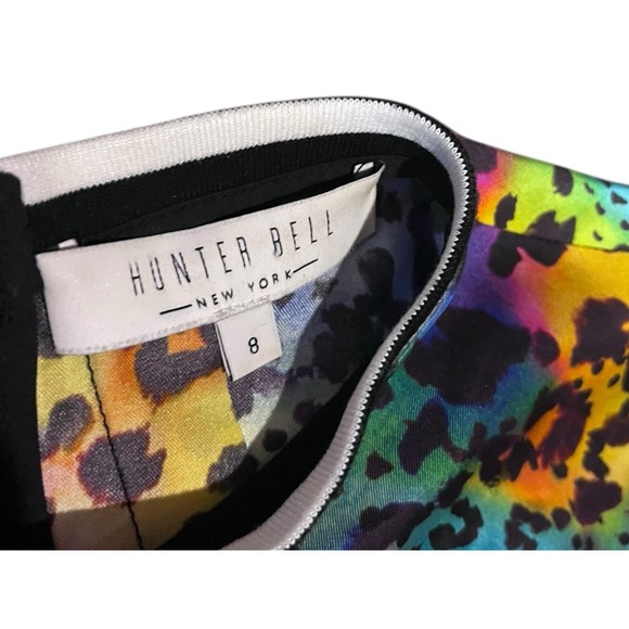 HUNTER BELL Multicolored Leopard Printed 100% Silk Leopard Casper Dress size 8 - Picture 10 of 12